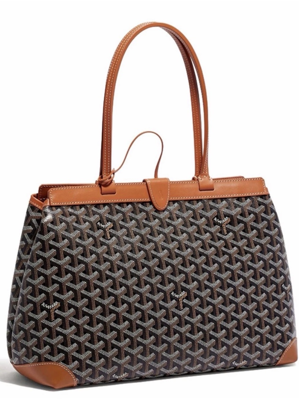 Goyard Black Chevron Printed Coated Canvas Bellechasse PM Tote Bag - Picture 13 of 13